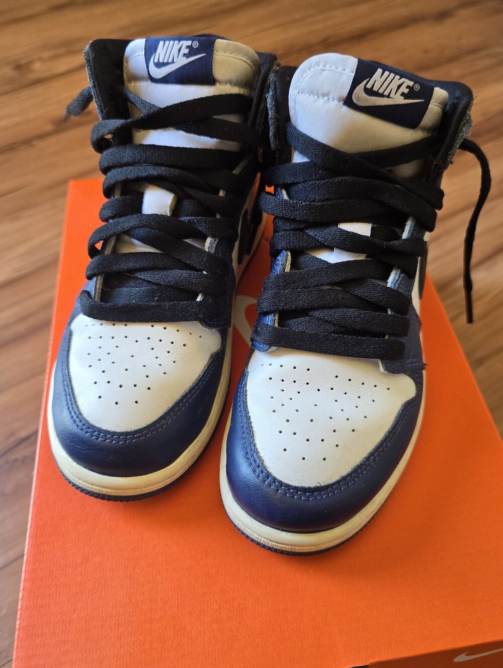 Nike High-Top Sneakers in Navy, White, and Black
